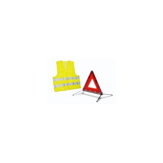 KIT TRIANGLE DE PRESIGNALISATION ET GILET DE SECURITE