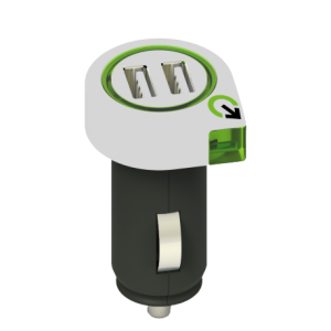 CHARGEUR 2 USB MAXI 2,1 AMP.